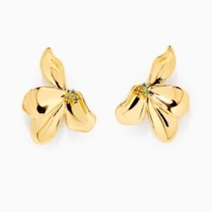 PDPAOLA Blossom Fleur Stud Earrings in 18kt Gold-plated Brass